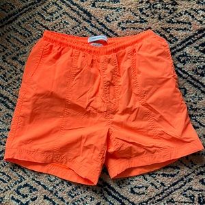 Urban Outfitters Neon Orange Swim Trunks (S)